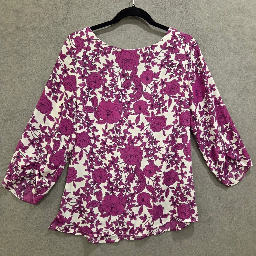 Banana Republic Floral Blouse Top Women Small Office Cottage‎ Boho Romantic